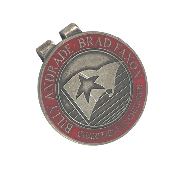 Billy Andrade Brad Faxon Silver Moneey Clip With Red Enamel Charity Design - Picture 5 of 7